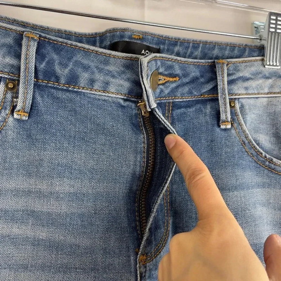 Aqua Denim Jeans w/Multi Color Side Stripes - Picture 9 of 11